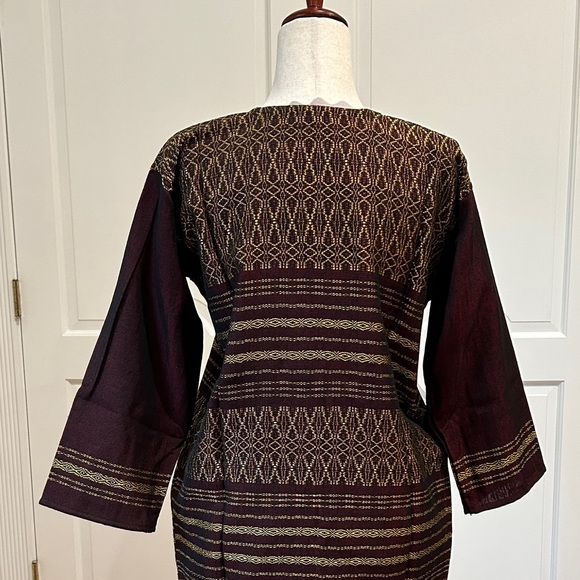 Hand loom vintage long blazer made in Oaxaca mex. - Picture 7 of 9